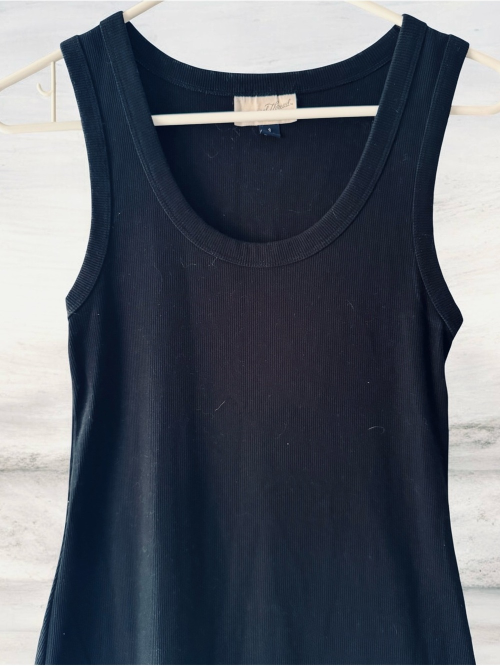 Universal Thread Black Ribbed Scoop Neck Tank Midi Dress Size Small - Picture 3 of 4